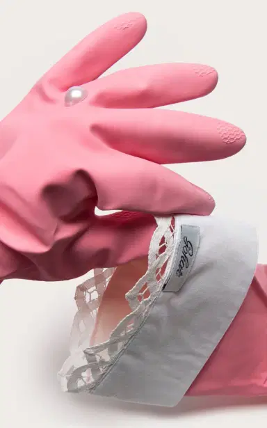 Gohar World Host Gloves; Rubber - Pink | Thumbnail 2
