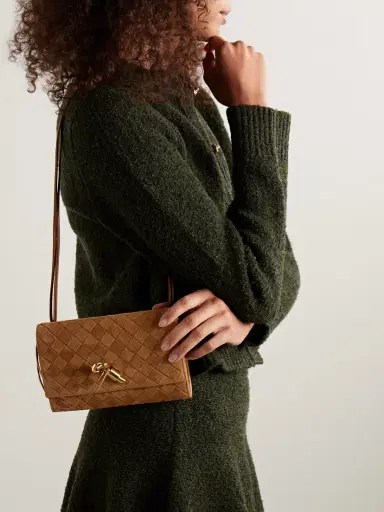 Bottega Veneta Andiamo Small Intrecciato Suede Shoulder Bag | Thumbnail 2