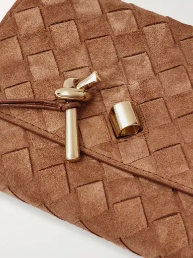 Bottega Veneta Andiamo Small Intrecciato Suede Shoulder Bag | Thumbnail 4