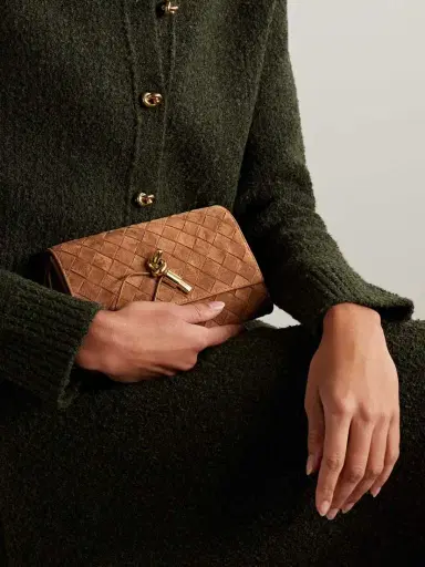 Bottega Veneta Andiamo Small Intrecciato Suede Shoulder Bag | Thumbnail 6