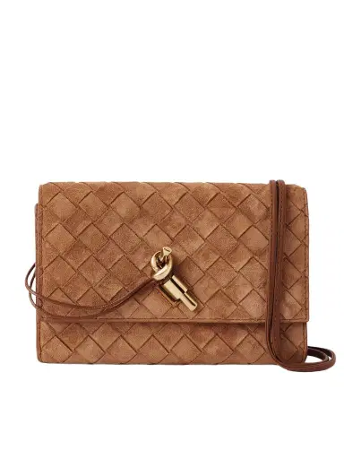 Bottega Veneta Andiamo Small Intrecciato Suede Shoulder Bag | Thumbnail 1