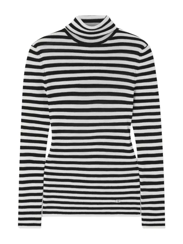 Striped Wool Turtleneck Sweater