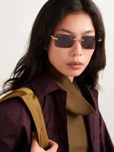 Cartier Eyewear C Décor Rimless Rectangle-frame Gold-tone And Acetate Sunglasses | Thumbnail 2 Cartier Eyewear C Décor Rimless Rectangle-frame Gold-tone And Acetate Sunglasses | Thumbnail 2