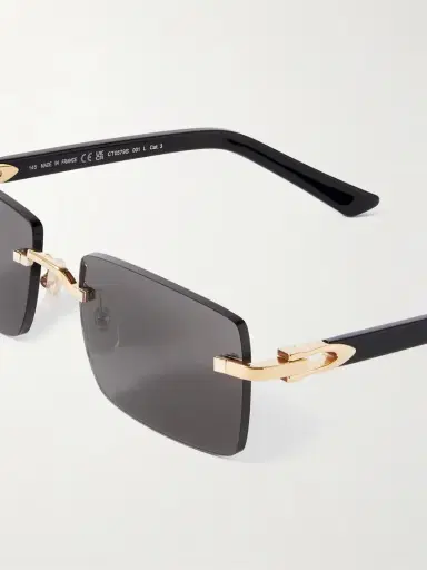 Cartier Eyewear C Décor Rimless Rectangle-frame Gold-tone And Acetate Sunglasses | Thumbnail 4 Cartier Eyewear C Décor Rimless Rectangle-frame Gold-tone And Acetate Sunglasses | Thumbnail 4
