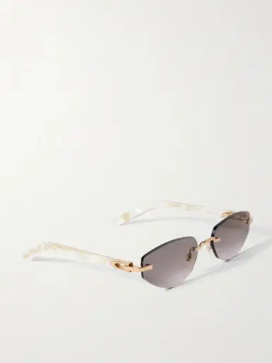 Cartier Eyewear Signature C Décor Rimless Cat-eye Gold-tone And Acetate Sunglasses | Thumbnail 3 Cartier Eyewear Signature C Décor Rimless Cat-eye Gold-tone And Acetate Sunglasses | Thumbnail 3