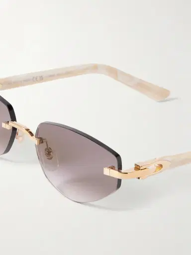 Cartier Eyewear Signature C Décor Rimless Cat-eye Gold-tone And Acetate Sunglasses | Thumbnail 4 Cartier Eyewear Signature C Décor Rimless Cat-eye Gold-tone And Acetate Sunglasses | Thumbnail 4