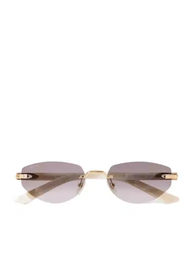 Cartier Eyewear Signature C Décor Rimless Cat-eye Gold-tone And Acetate Sunglasses | Thumbnail 1 Cartier Eyewear Signature C Décor Rimless Cat-eye Gold-tone And Acetate Sunglasses | Thumbnail 1