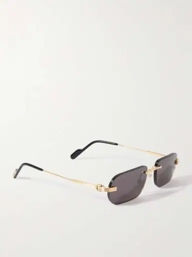 Cartier Eyewear Première De Cartier Rimless Rectangle-frame Gold-tone Sunglasses | Thumbnail 3 Cartier Eyewear Première De Cartier Rimless Rectangle-frame Gold-tone Sunglasses | Thumbnail 3