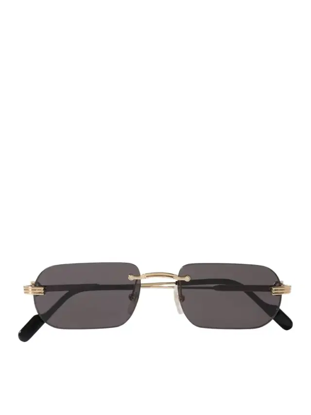 Cartier Eyewear Première De Cartier Rimless Rectangle-frame Gold-tone Sunglasses