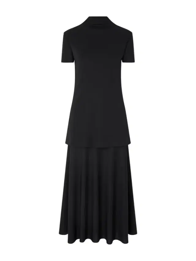 Layered Jersey Midi Dress