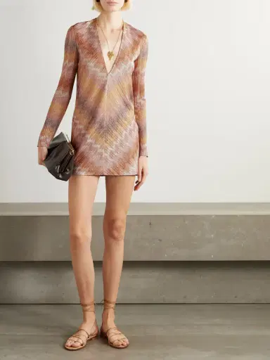 Missoni Metallic Striped Crochet-knit Mini Dress | Thumbnail 2