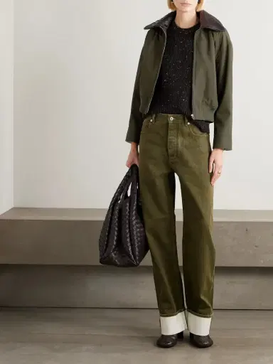 Bottega Veneta Intrecciato Leather-trimmed Cotton-twill Jacket | Thumbnail 2 Bottega Veneta Intrecciato Leather-trimmed Cotton-twill Jacket | Thumbnail 2