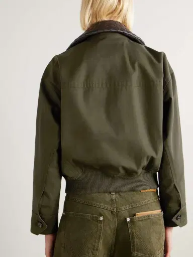 Bottega Veneta Intrecciato Leather-trimmed Cotton-twill Jacket | Thumbnail 4 Bottega Veneta Intrecciato Leather-trimmed Cotton-twill Jacket | Thumbnail 4