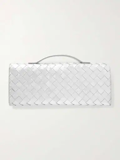 Bottega Veneta Andiamo Long Intrecciato Metallic Leather Clutch | Thumbnail 3