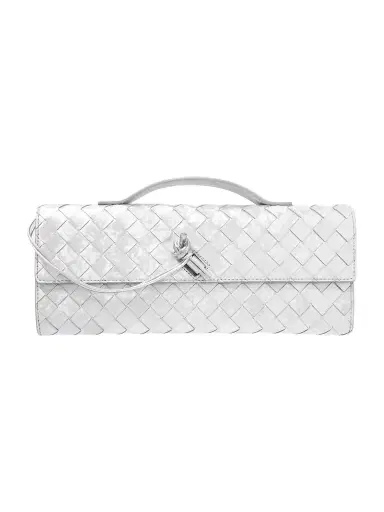 Bottega Veneta Andiamo Long Intrecciato Metallic Leather Clutch | Thumbnail 1