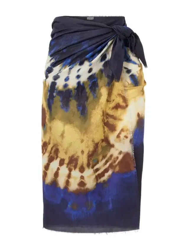 Martine Frayed Tie-dyed Organic Cotton Pareo