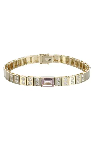 Type Jewelry Morganite Diamond Leggo Id Tennis Bracelet | Thumbnail 1