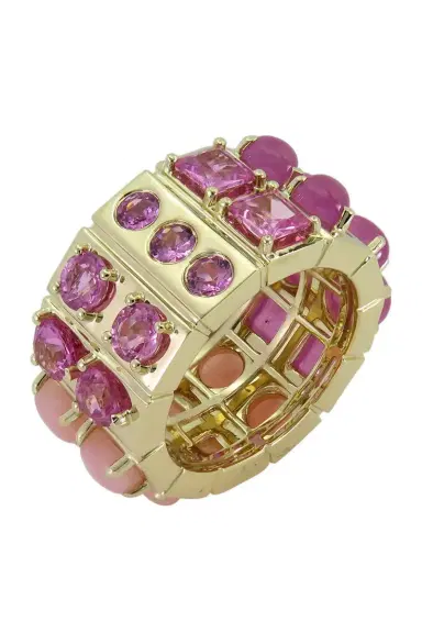 Type Jewelry Pink Sapphire Spin Cigar Band Ring | Thumbnail 1