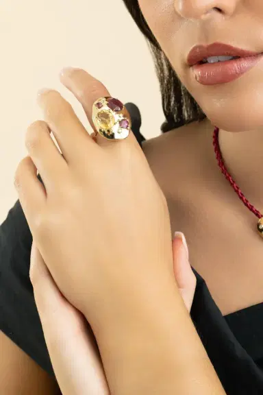 CAROL KAUFFMANN Rubellite Citrine Rocks Rings | Thumbnail 3