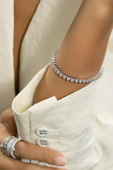 Type Jewelry Ruby Diamond Tubbo Sideway Tennis Bracelet | Thumbnail 3