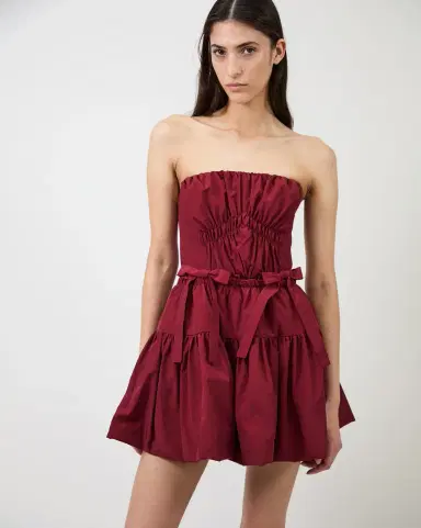 Aknvas The Kamilla dress in burgundy tech taffeta | Thumbnail 2 Aknvas The Kamilla dress in burgundy tech taffeta | Thumbnail 2