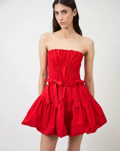 Aknvas The Kamilla dress in red tech taffeta | Thumbnail 6