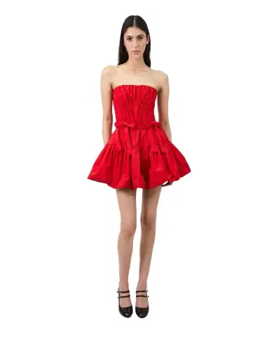 Aknvas The Kamilla dress in red tech taffeta | Thumbnail 1