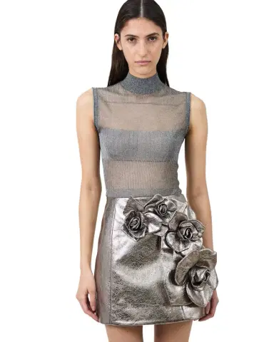 Aknvas The Leonora top in ultra fine pointelle knit | Thumbnail 1