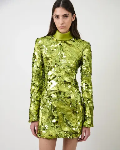 Aknvas The Toni sequin dress in citronnelle | Thumbnail 1