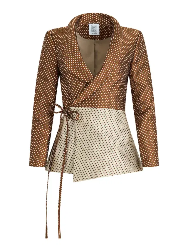 Rosie Assoulin Dot Jacquard Mikado Rapt Attention Blazer