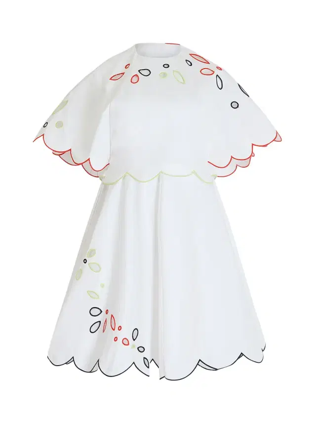 Rosie Assoulin Eyelet Cotton Poplin Scalloped Buttercup Dress