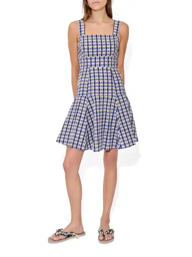 Rosie Assoulin Seersucker Check Skater Dress | Thumbnail 3