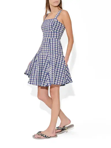 Rosie Assoulin Seersucker Check Skater Dress | Thumbnail 4