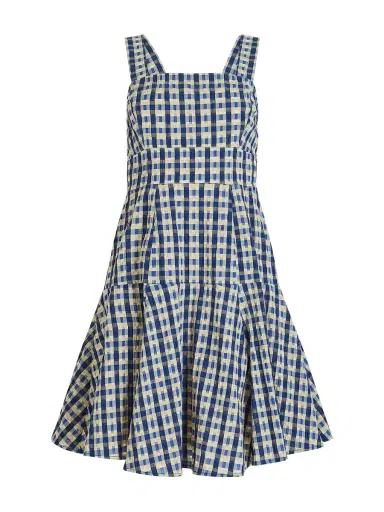 Rosie Assoulin Seersucker Check Skater Dress | Thumbnail 1