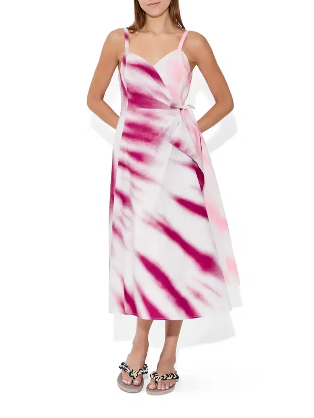 Rosie Assoulin Tie-Dye Cotton Poplin That’s a Wrap! Dress