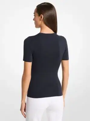 Michael Kors Collection Cashmere Short-Sleeve Sweater in | Thumbnail 5 Michael Kors Collection Cashmere Short-Sleeve Sweater in | Thumbnail 5