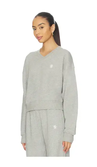 ÉTERNE Cropped V-neck Sweatshirt | Thumbnail 2