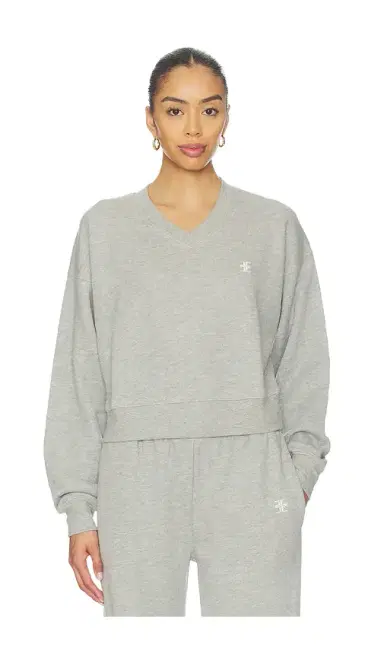ÉTERNE Cropped V-neck Sweatshirt | Thumbnail 1