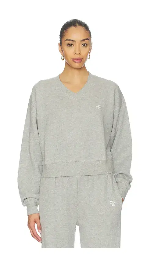 Cropped V-neck Sweatshirt