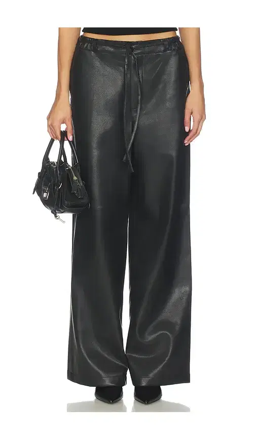 Faux Leather Wide Leg Pant
