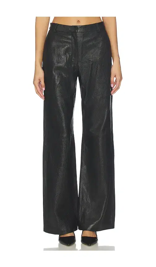 Leather Pebble Straight Leg Pant