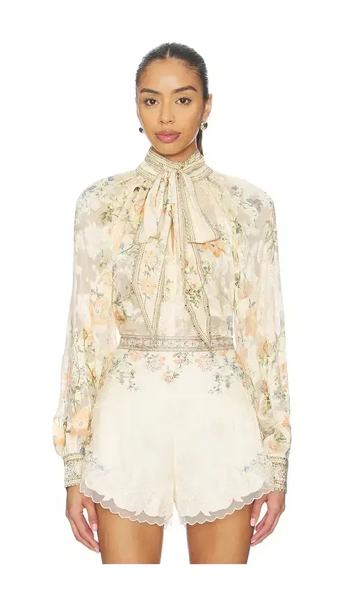 Camilla Detachable Bow Raglan Blouse