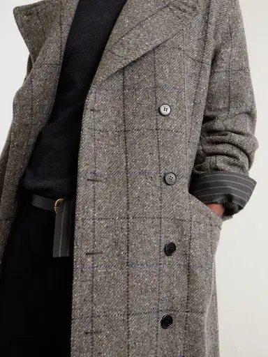 dunhill Double-Breasted Checked Wool and Cashmere-Blend Twill Overcoat - Men | Thumbnail 6