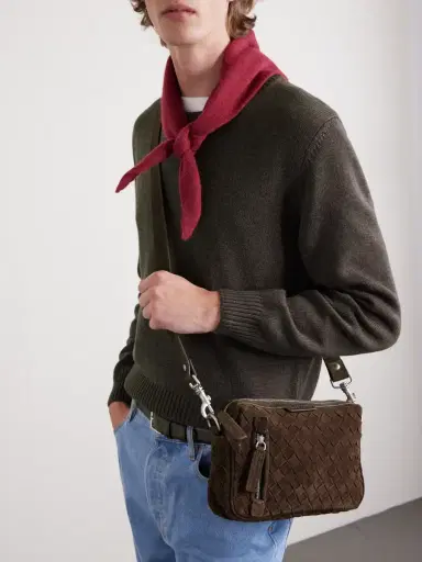 Officine Creative Woven Suede Messenger Bag - Men | Thumbnail 6