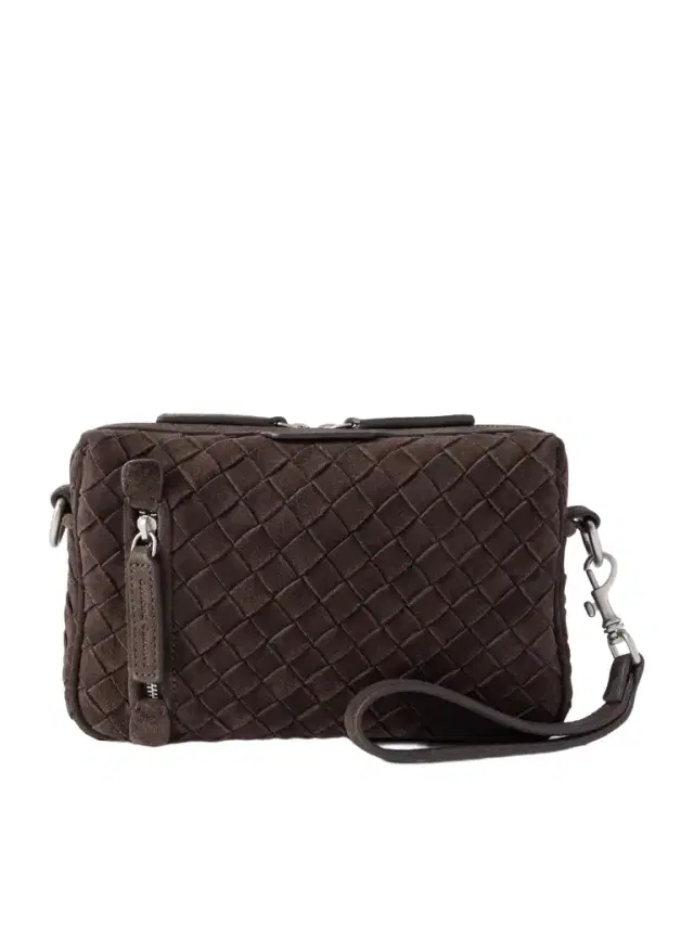 Woven Suede Messenger Bag - Men Woven Suede Messenger Bag - Men