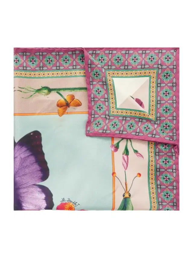 La DoubleJ Printed Silk Pocket Square - Men