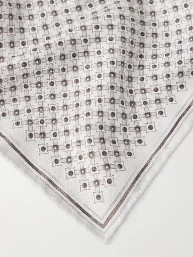Brunello Cucinelli Printed Silk Pocket Square - Men | Thumbnail 3