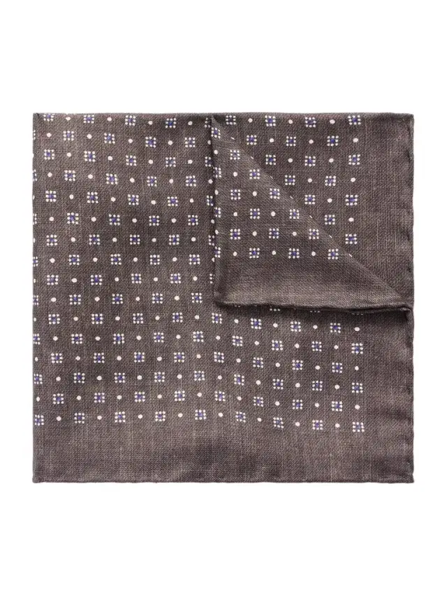 Printed Silk Pocket Square - Men