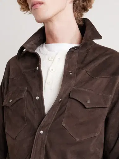 J. Mueser Suede Western Overshirt - Men | Thumbnail 4