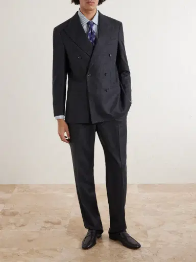 J. Mueser Waverly Straight-Leg Pleated Wool-Twill Suit Trousers - Men | Thumbnail 6
